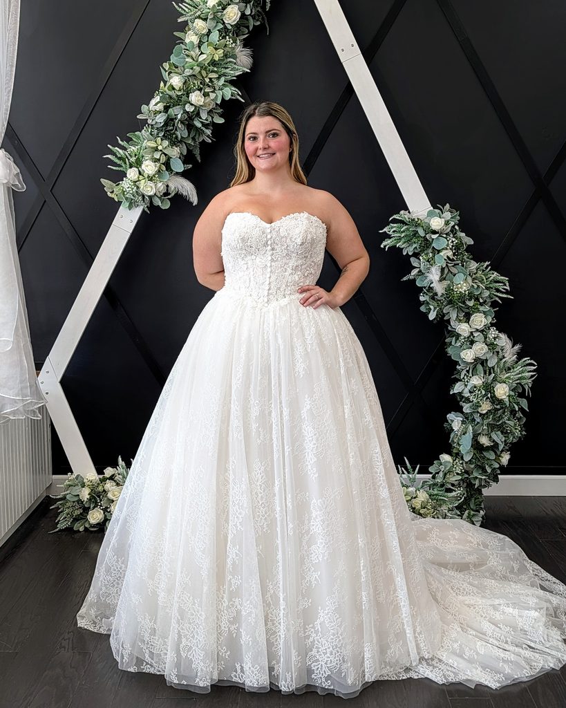Classic ball gown wedding dress available at Catherine's Bridal Boutique